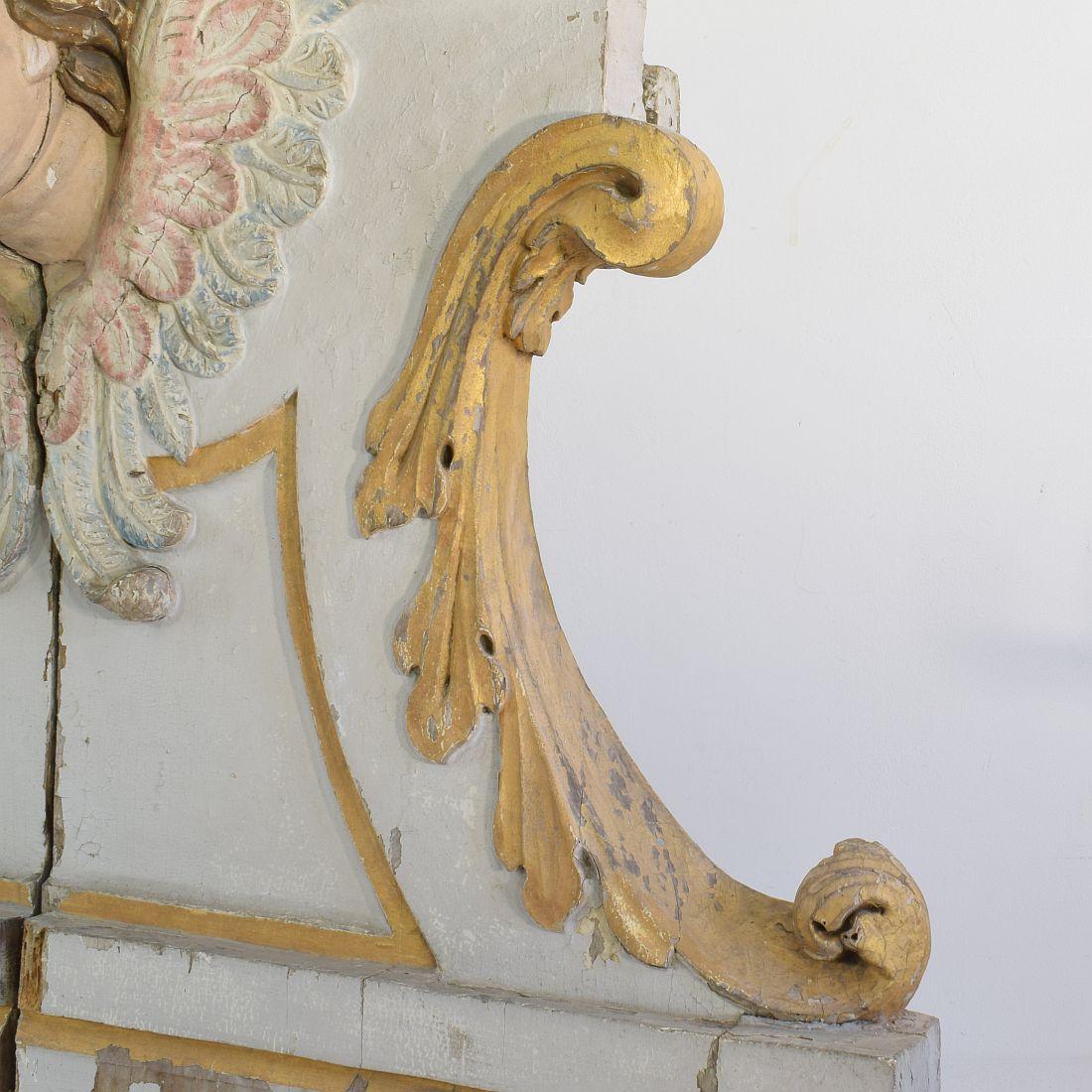 18. Jahrhundert Spanisch Barock geschnitzt Giltwood Altar Ornament mit Engel Kopf im Angebot 11