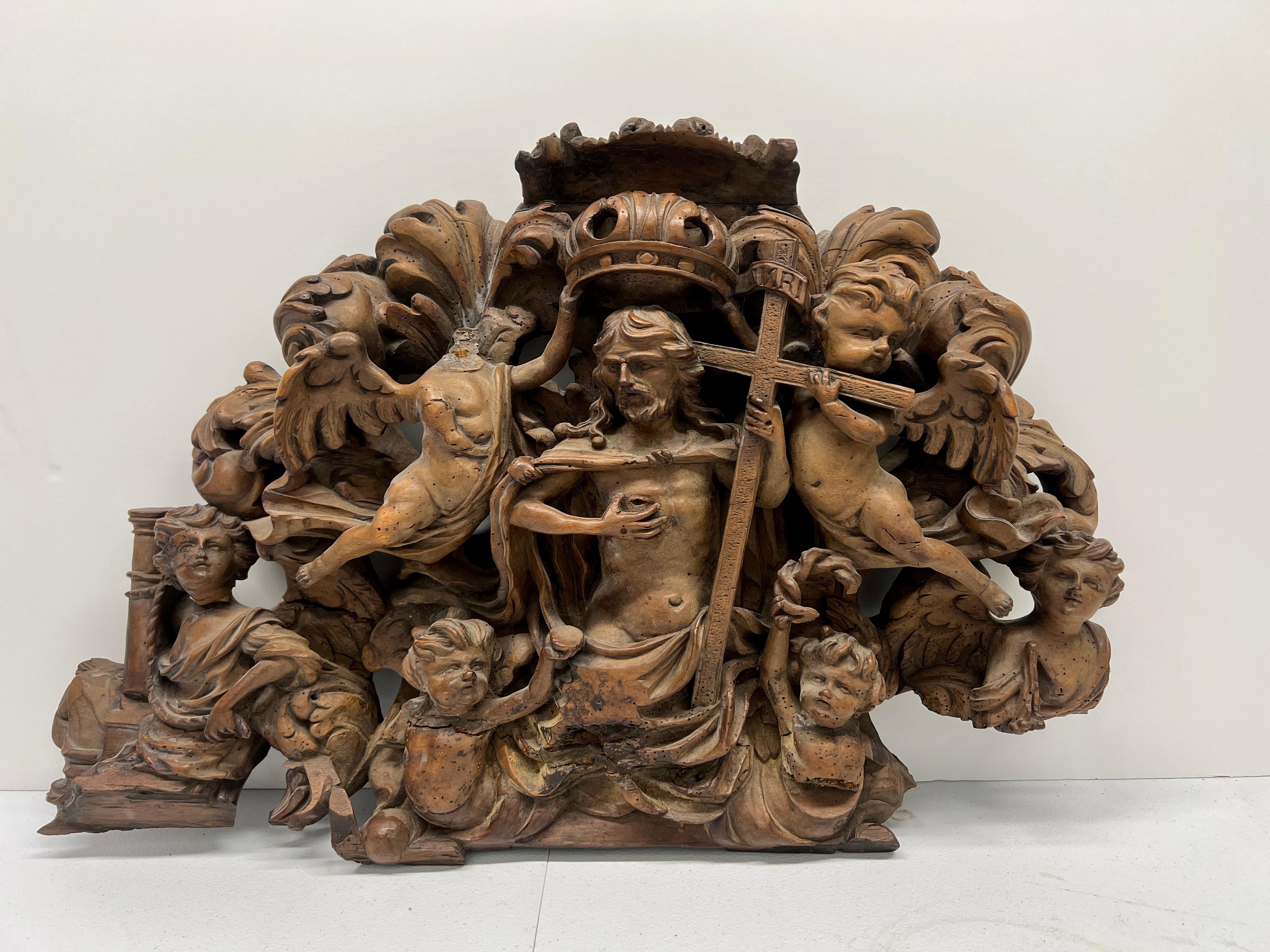 18th Century, Spanish Baroque Carving The Resurrection of Jesus For Sale 5