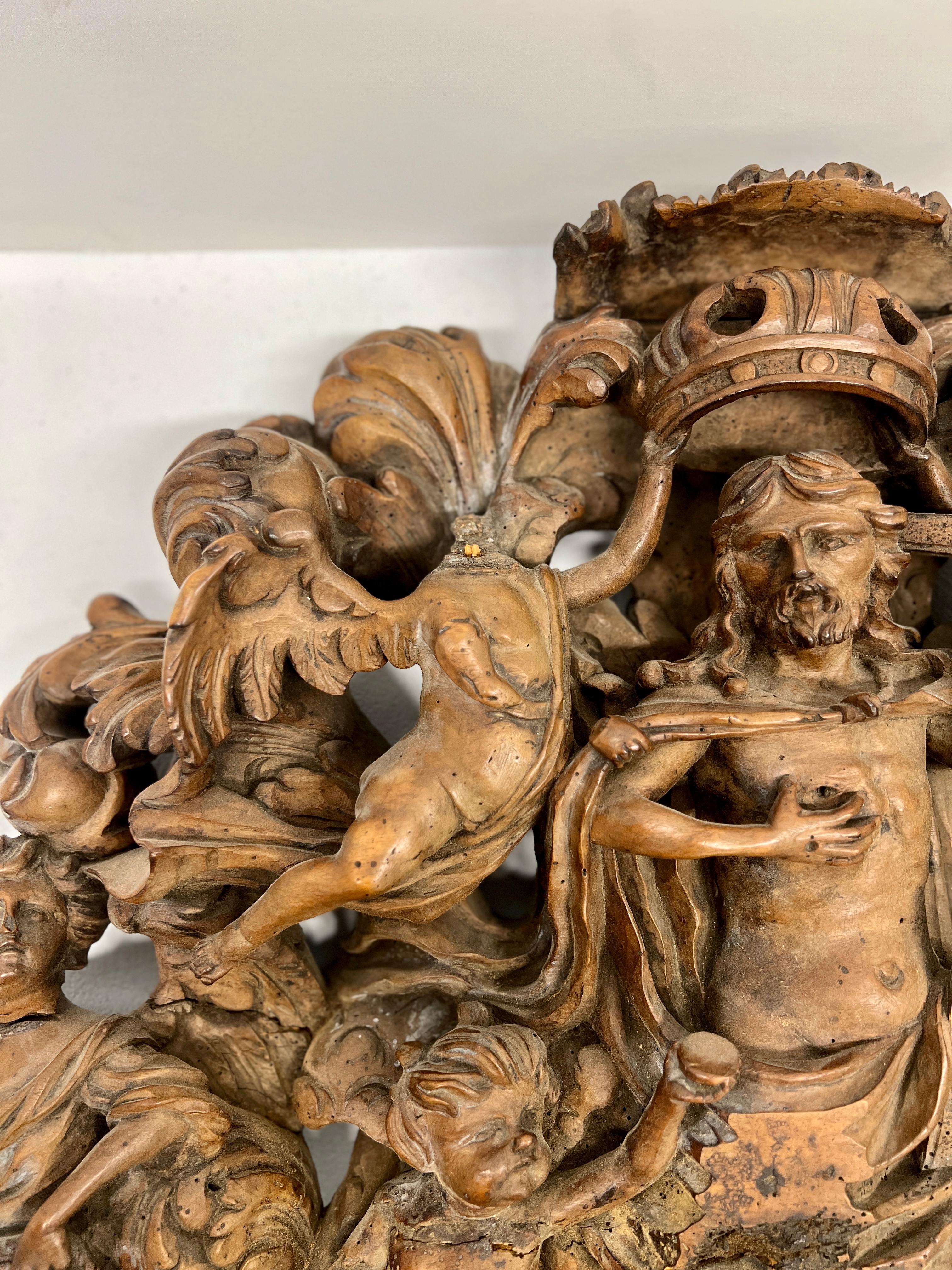 Boxwood 18th Century, Spanish Baroque Carving The Resurrection of Jesus For Sale