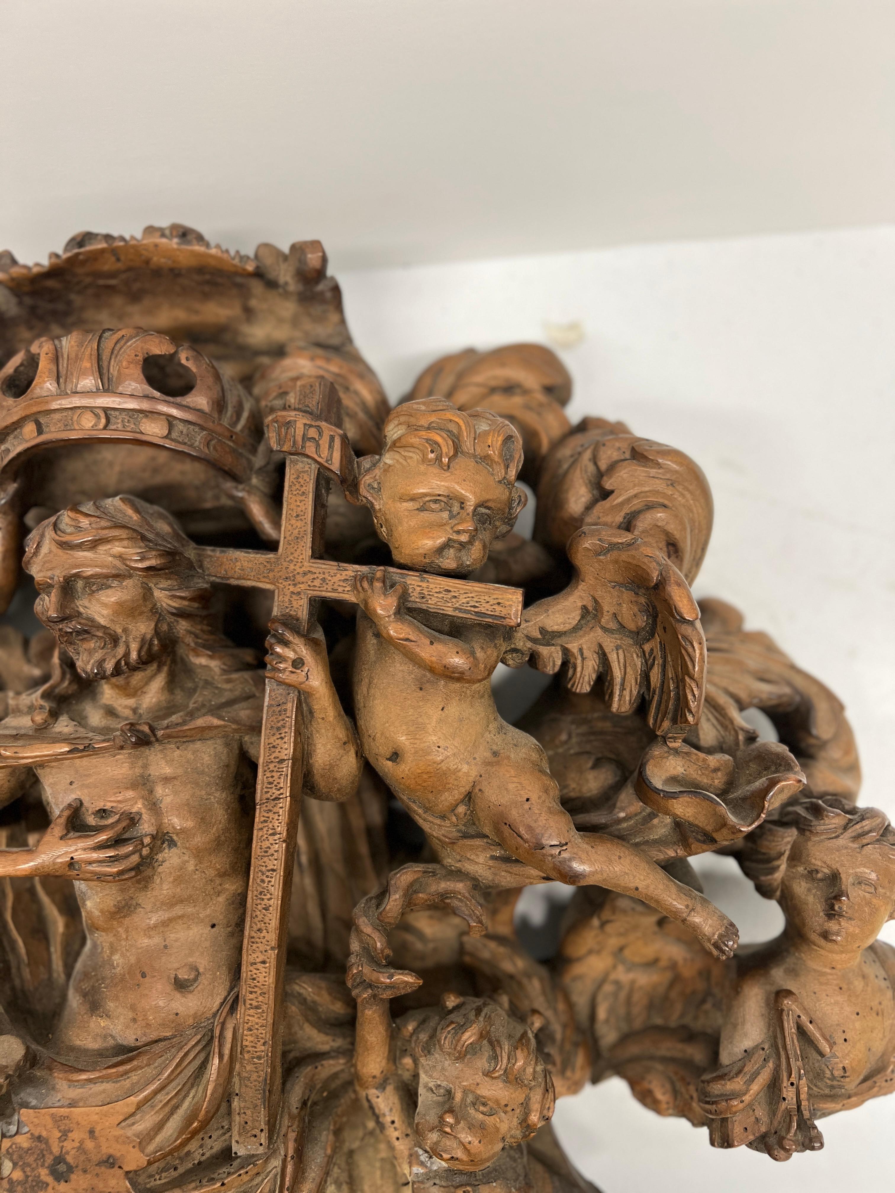18th Century, Spanish Baroque Carving The Resurrection of Jesus For Sale 2