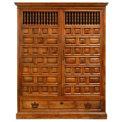 Antique 18th Century Spanish Baroque Walnut Armario Armoire
