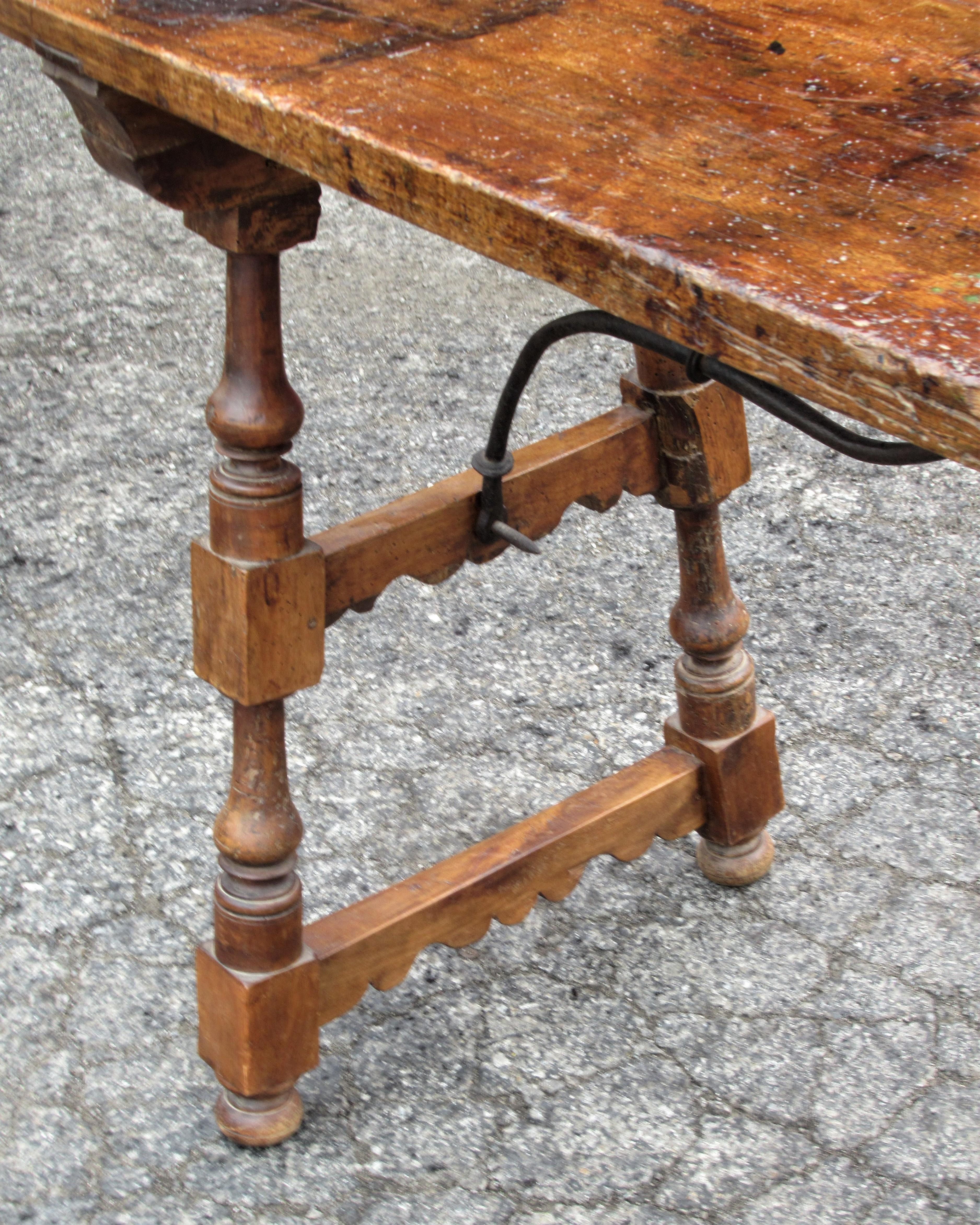 Hand-Crafted Early Antique Spanish Baroque Walnut Table