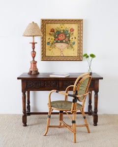 18th Century Spanish Baroque Walnut Library Table