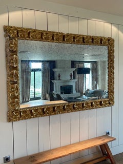 18th Century Spanish Barroque Carved and Giltwood Frame Mirror