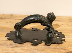 18th Century Spanish Bronze Door Knocker Decorated with a Human Head