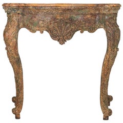 18th Century Spanish Carved Pine Console Table