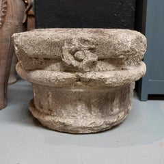18th Century Spanish Carved Stone Capital