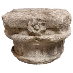18th Century Spanish Carved Stone Capital