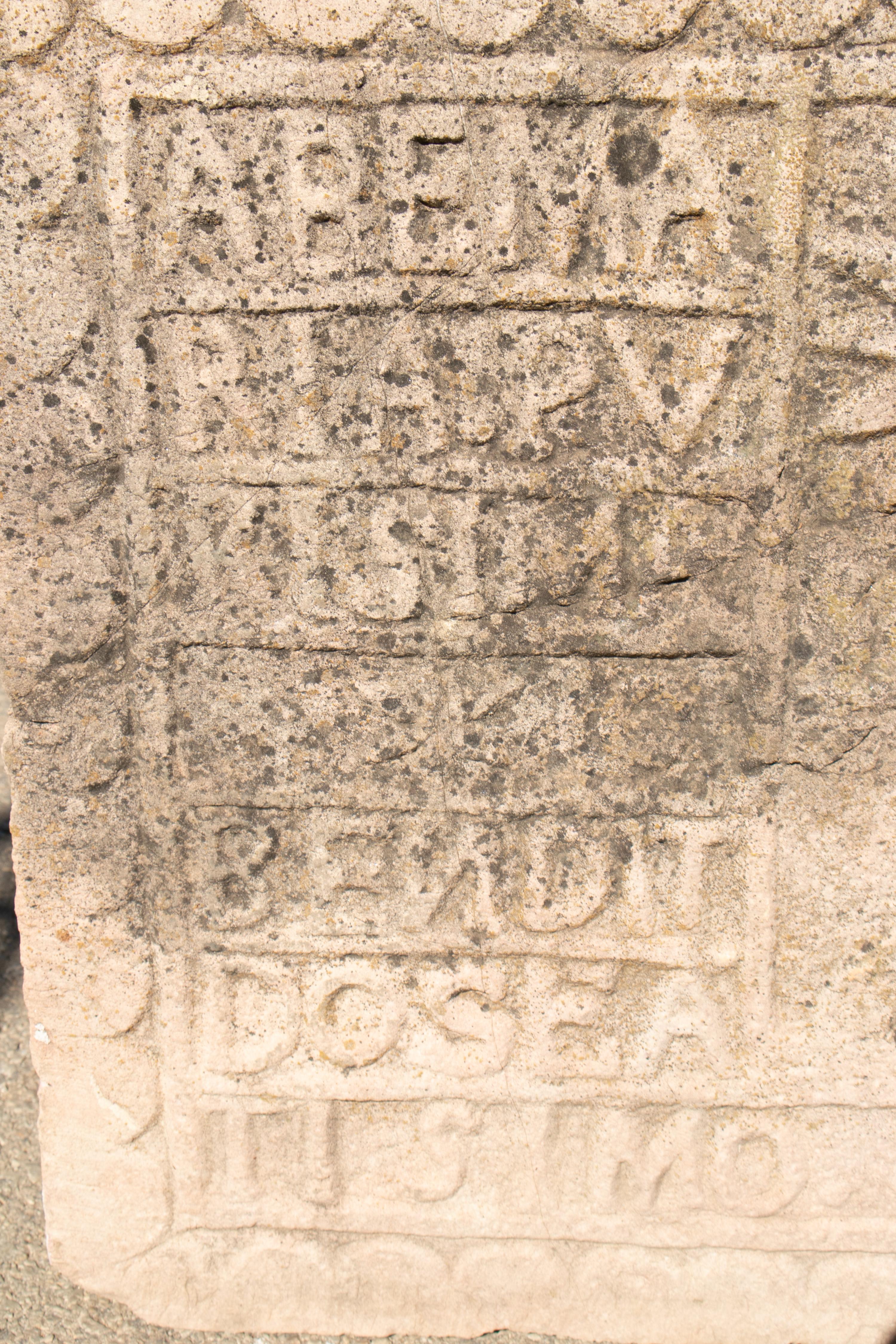 18th Century Spanish Carved Stone Relief with Date and Religious Inscriptions 5