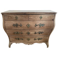18th Century Spanish Catalan Five-Drawer Walnut Chest That’s Been Bleached Out