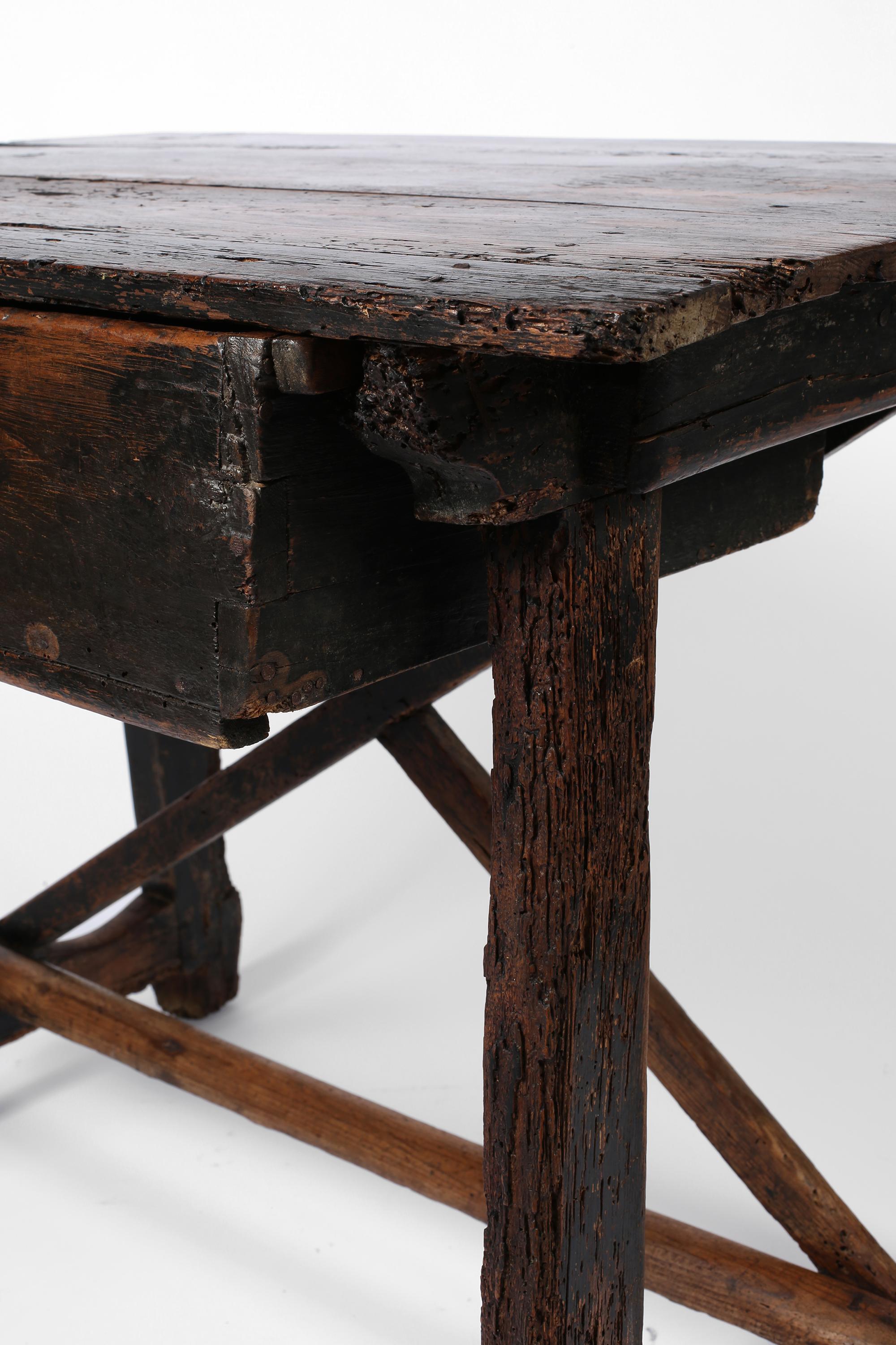 18th Century Spanish Catalan Primitive Wabi Sabi Side Table 10