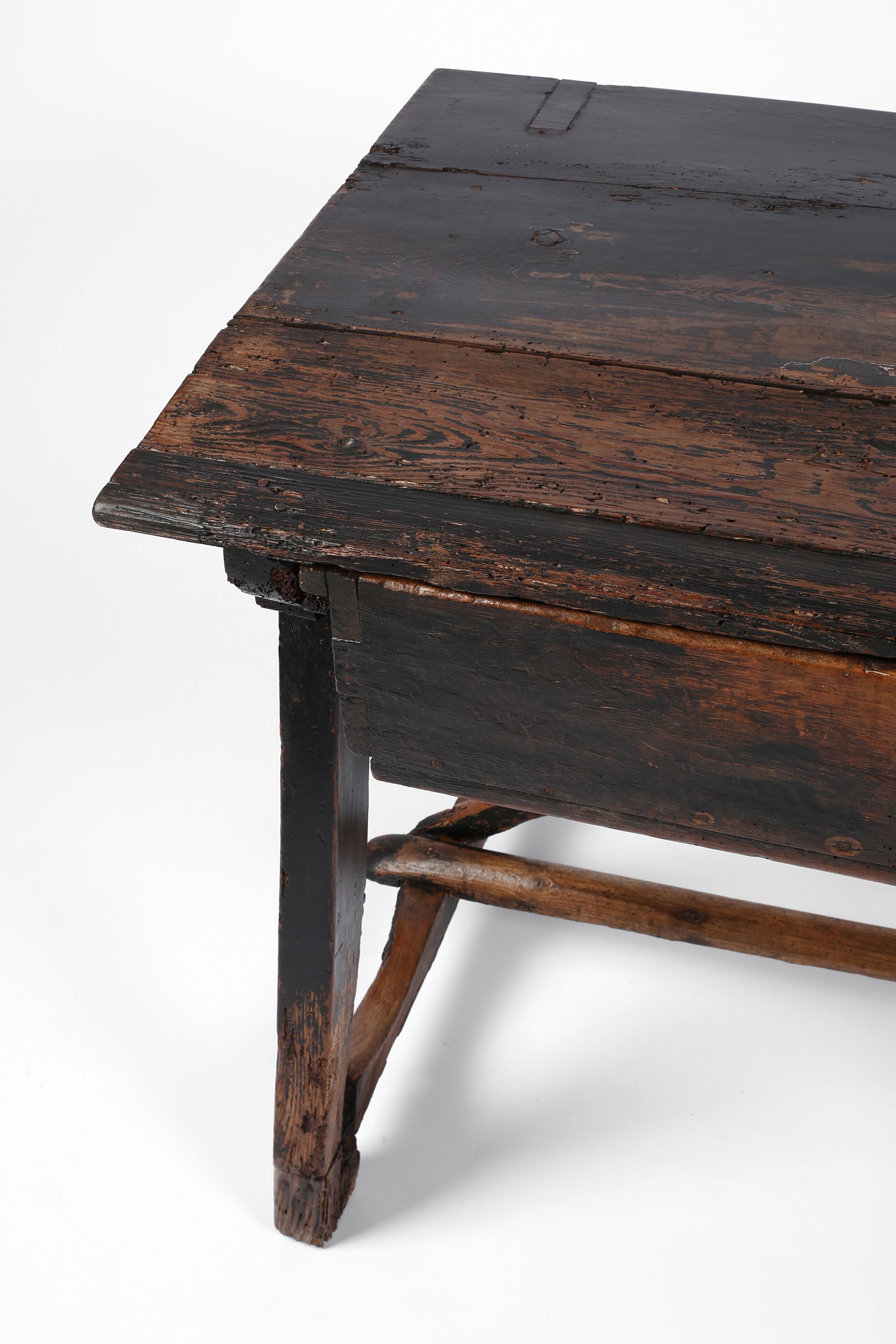 18th Century Spanish Catalan Primitive Wabi Sabi Side Table In Fair Condition In London, GB