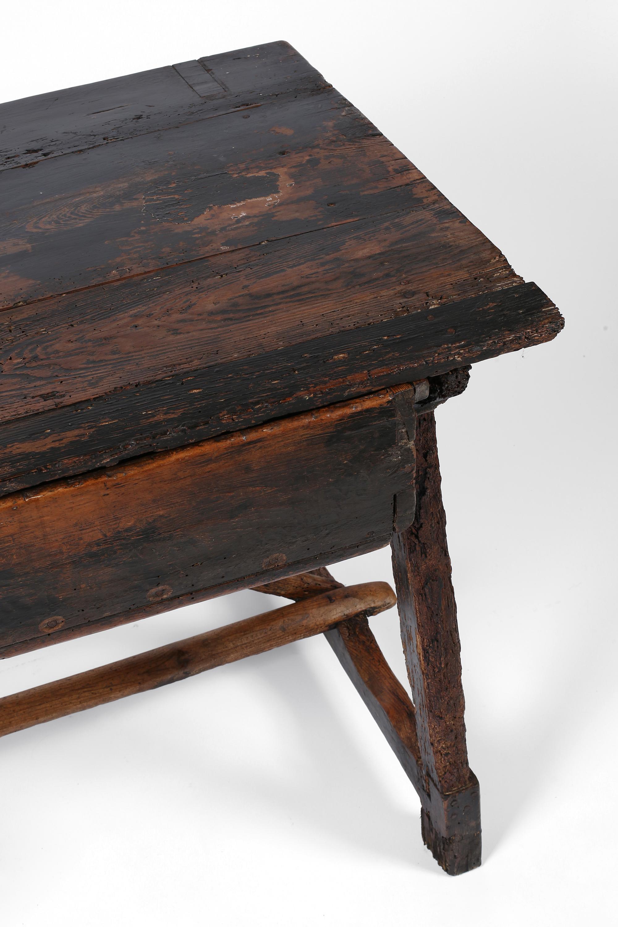 18th Century and Earlier 18th Century Spanish Catalan Primitive Wabi Sabi Side Table