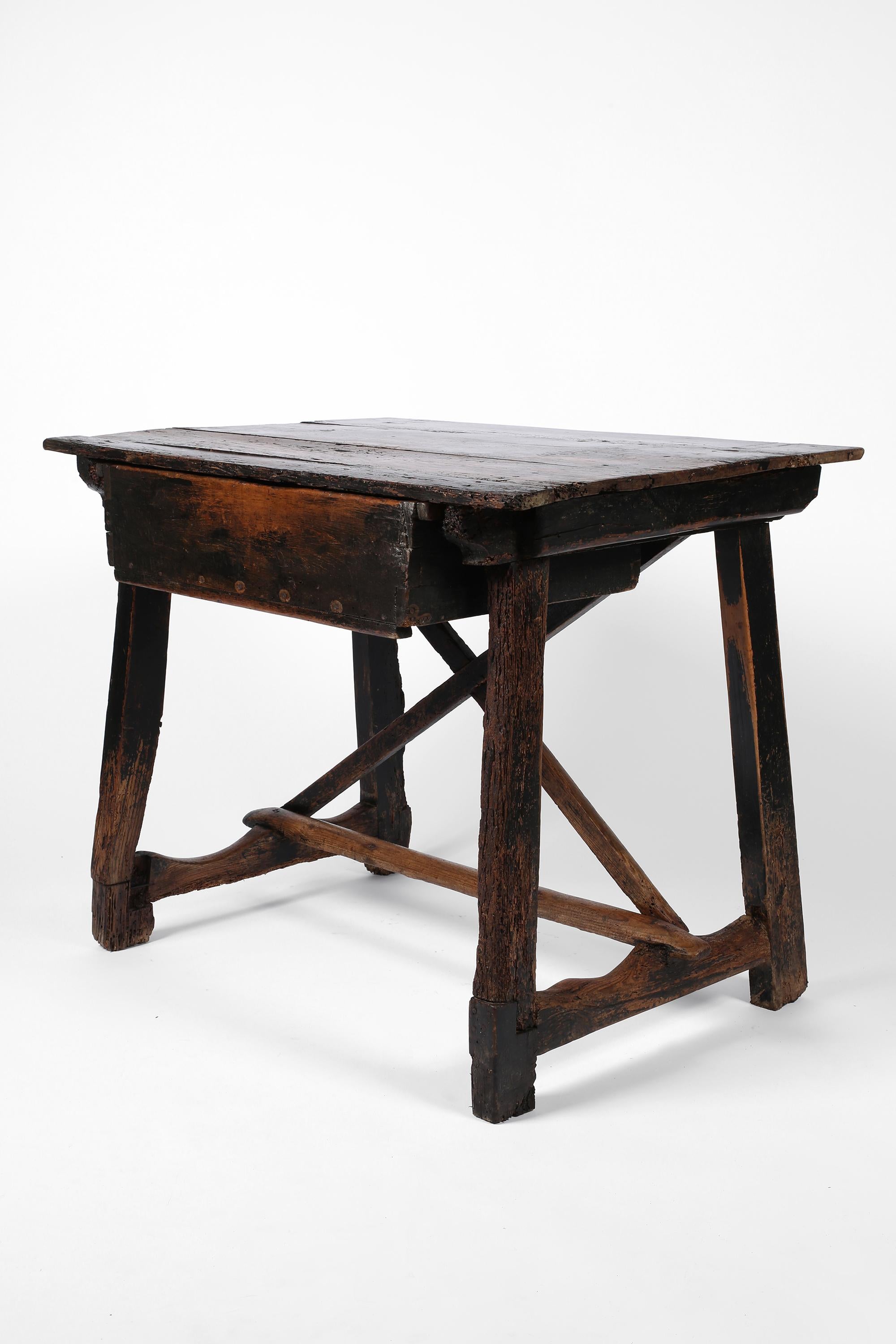 Pine 18th Century Spanish Catalan Primitive Wabi Sabi Side Table