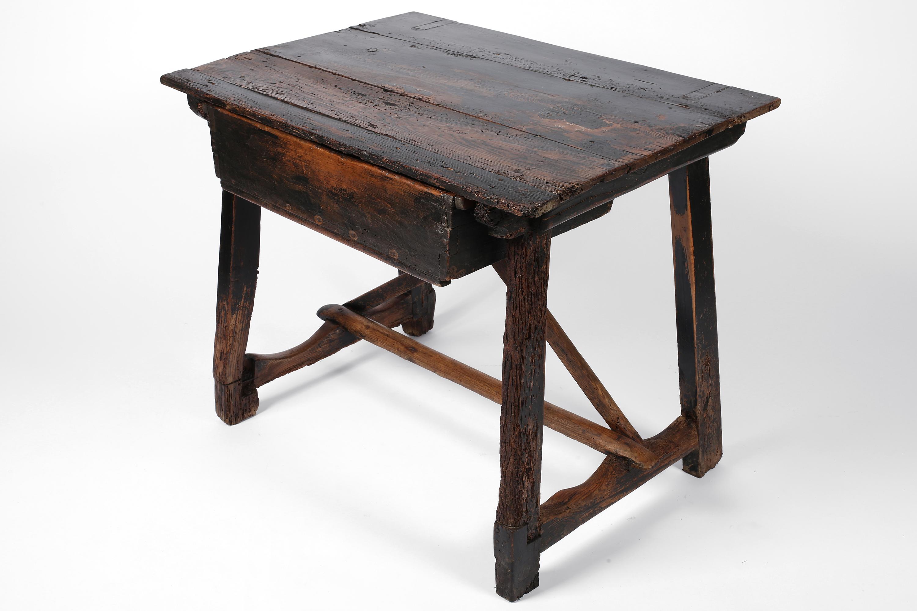 18th Century Spanish Catalan Primitive Wabi Sabi Side Table 1