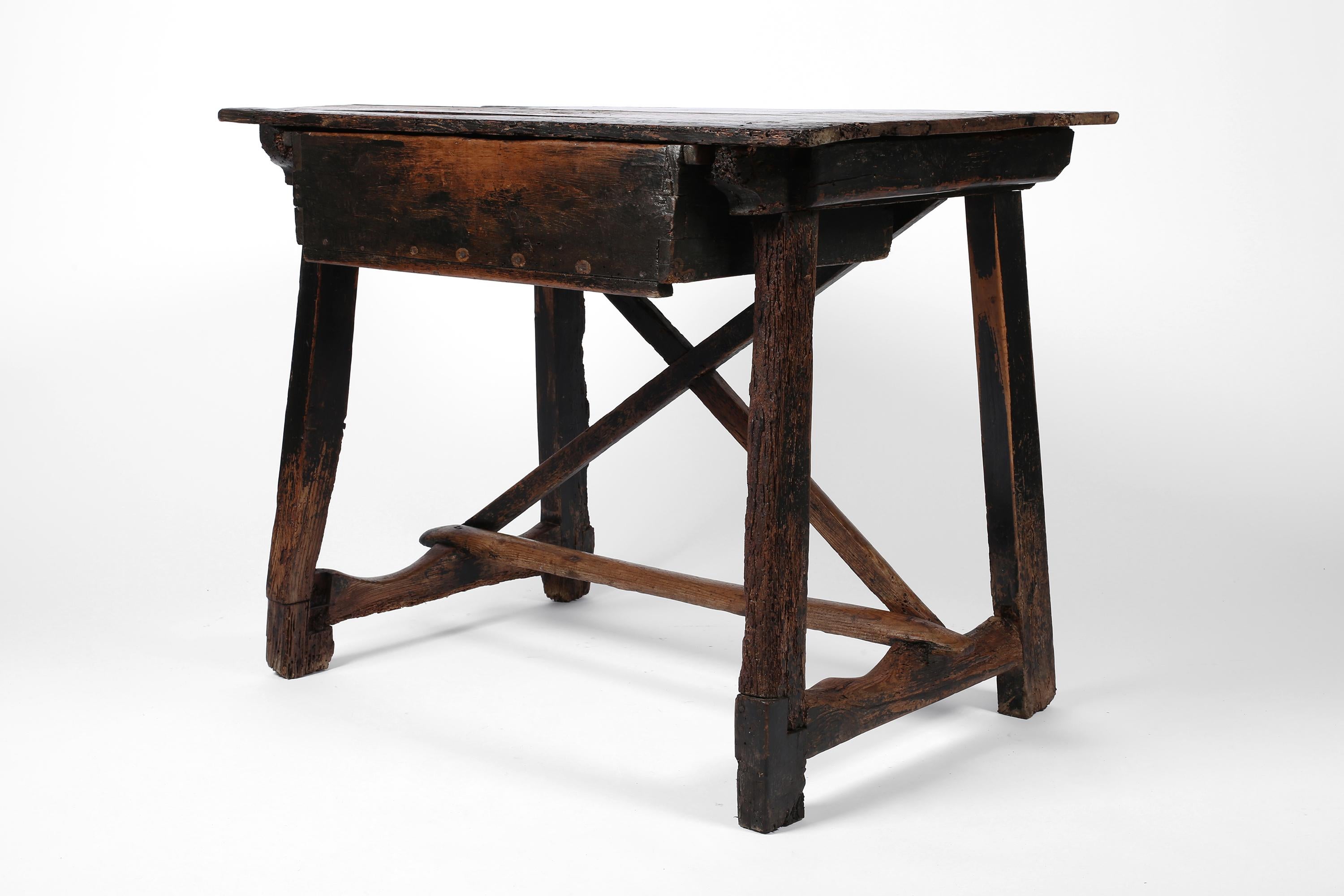 18th Century Spanish Catalan Primitive Wabi Sabi Side Table 2