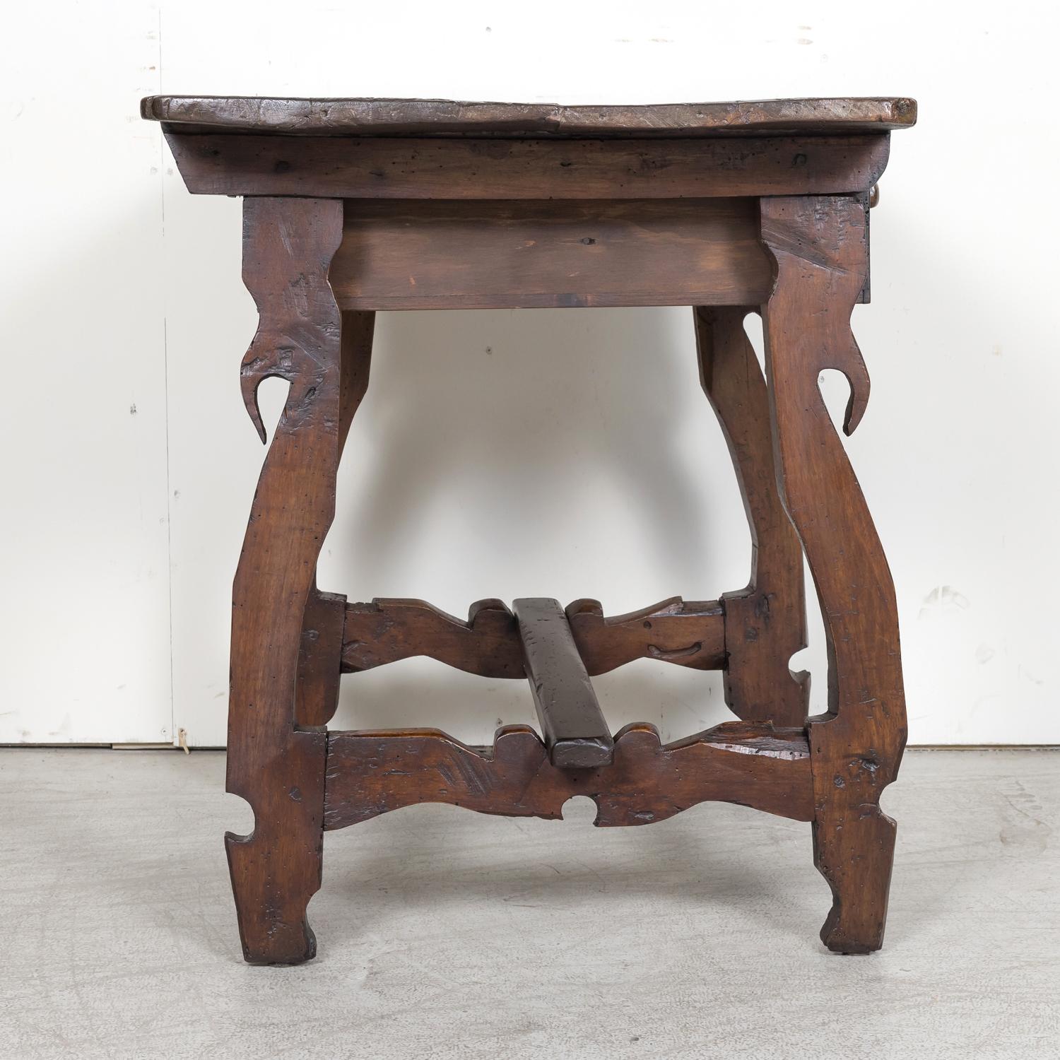 18th Century, Spanish Catalan Walnut Side Table or Desk For Sale 9
