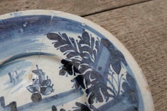 18th Century Spanish Ceramic Plate with Architectural Scene