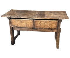 18th Century Spanish Chestnut Coffee Table, Side Table