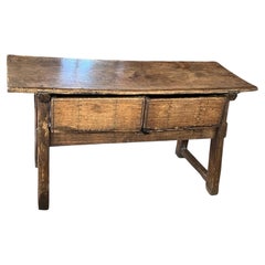 18th Century Spanish Chestnut Coffee Table, Side Table