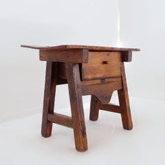 18th Century Spanish Chestnut Wood Side Table or nightstand