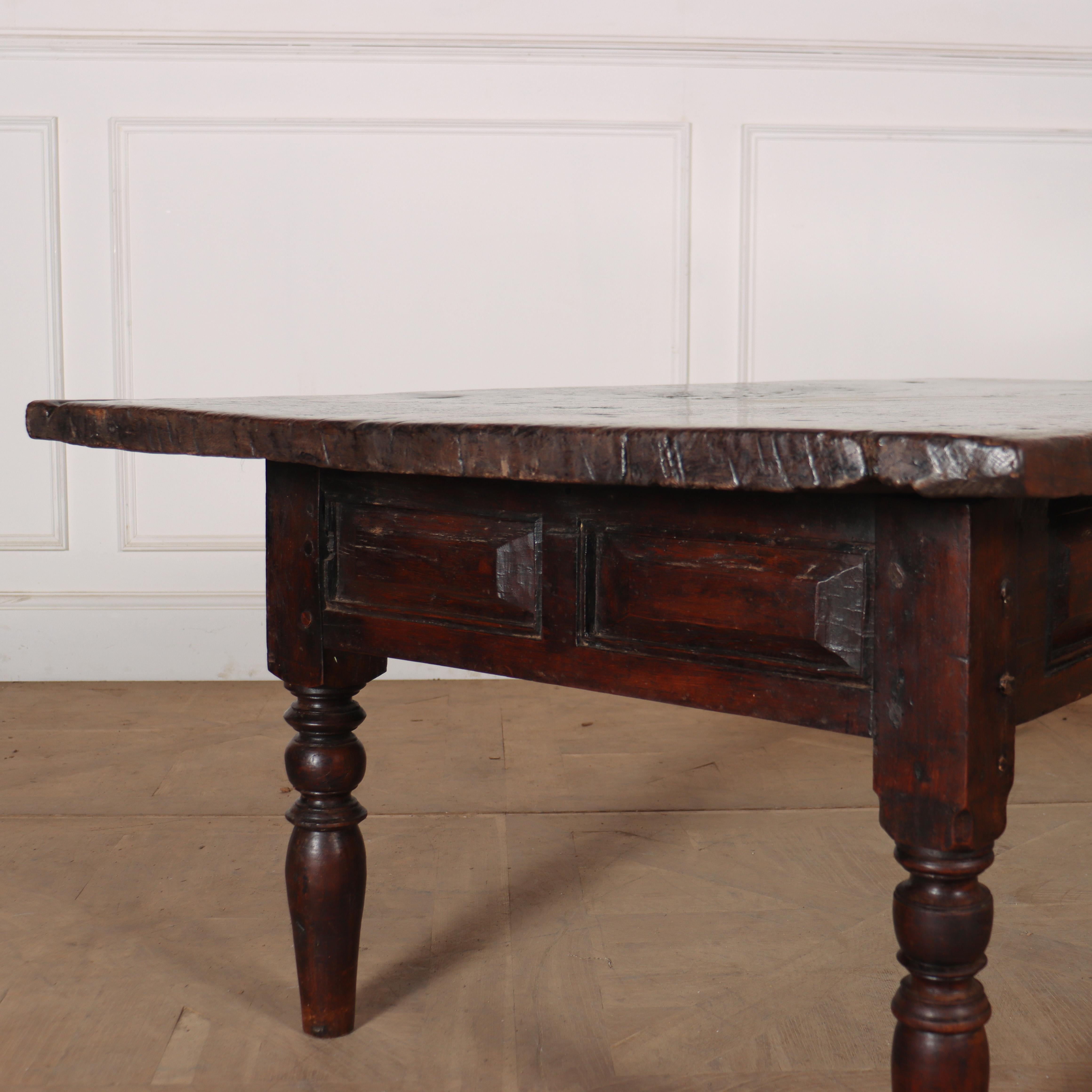 Stunning 18th C Spanish ash and oak coffee table with a 1.5
