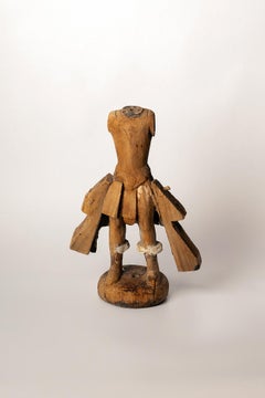 18th Century Spanish Colonial Archangel in carved sabino wood.