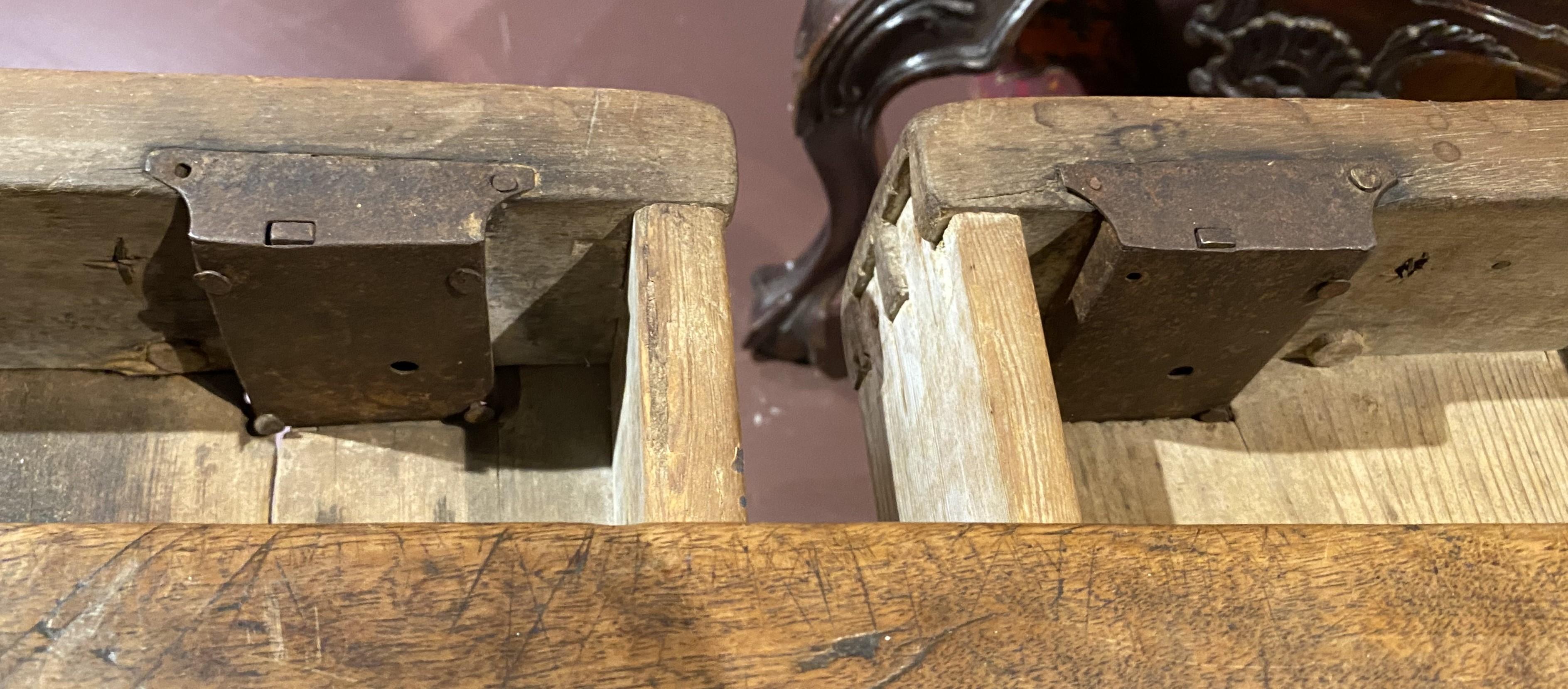 18th Century Spanish Colonial Baroque Walnut Two Drawer Table 3