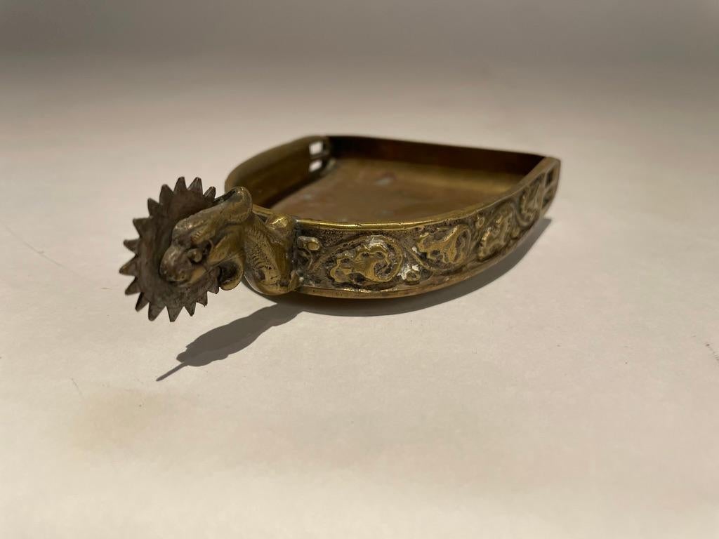 Mexican 18th Century Spanish Colonial Bronze and Steel Spur  For Sale