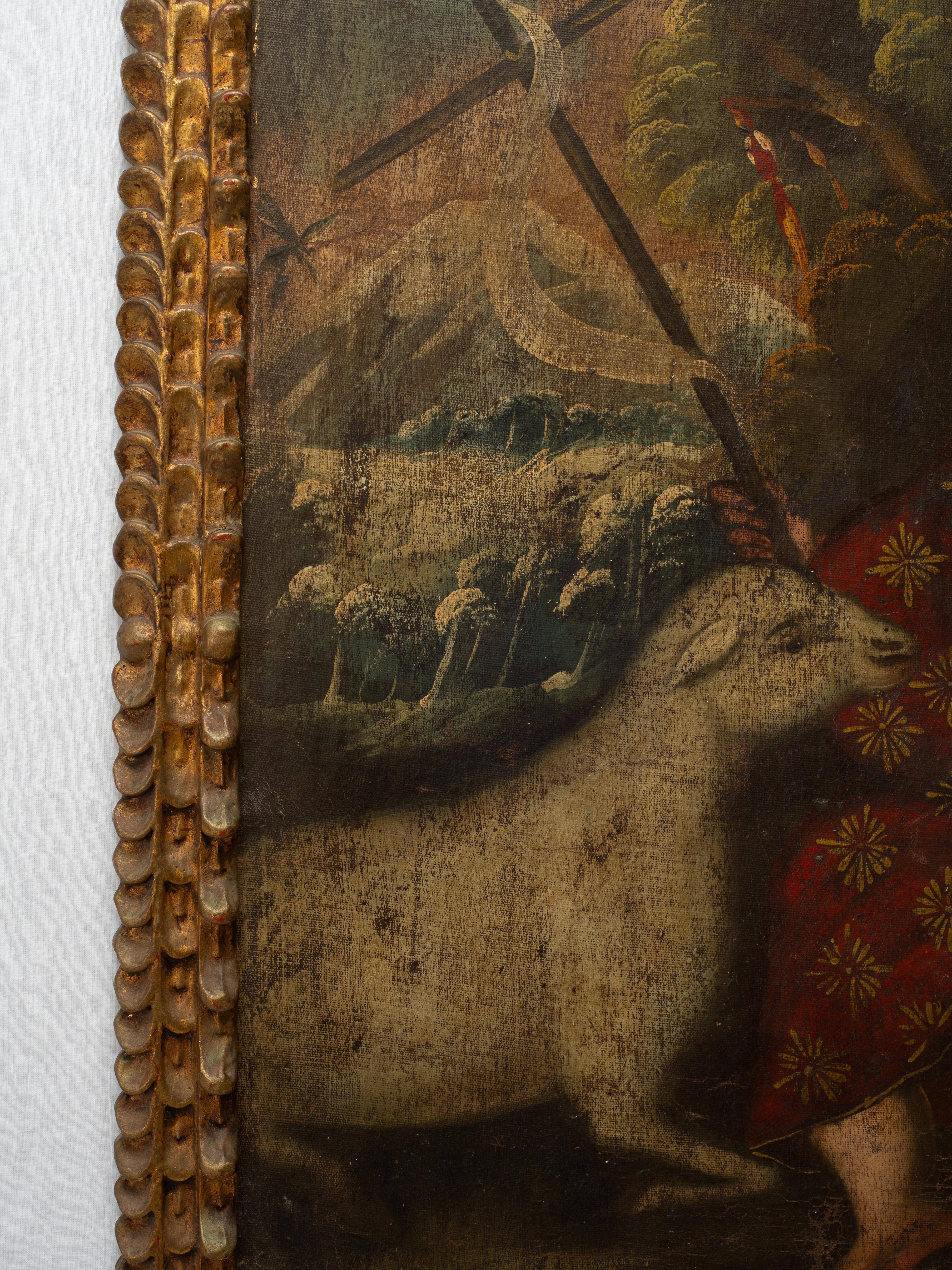 18th Century Spanish Colonial Cusco School Painting of Saint John The Baptist im Angebot 3