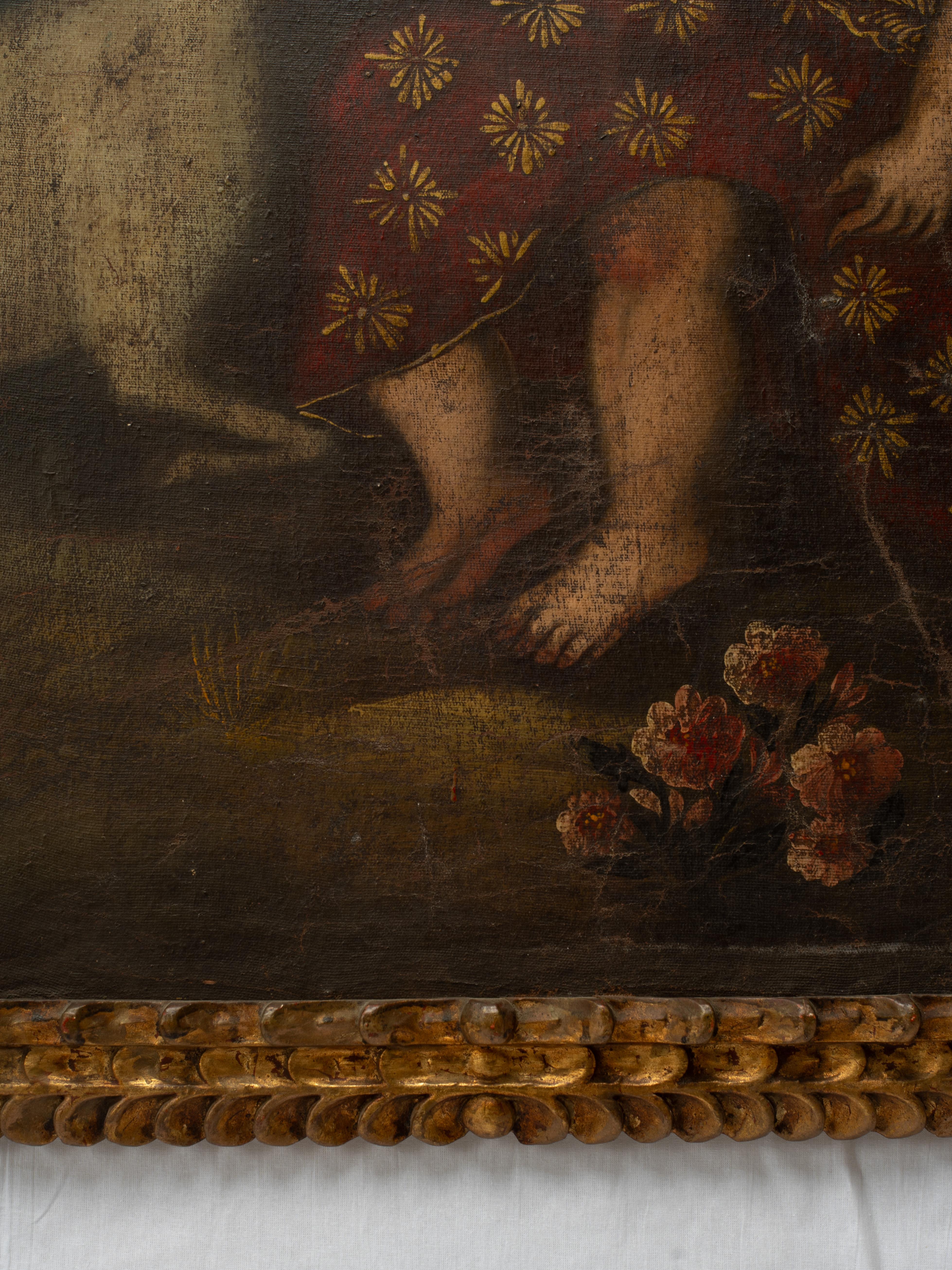 18th Century Spanish Colonial Cusco School Painting of Saint John The Baptist im Angebot 1