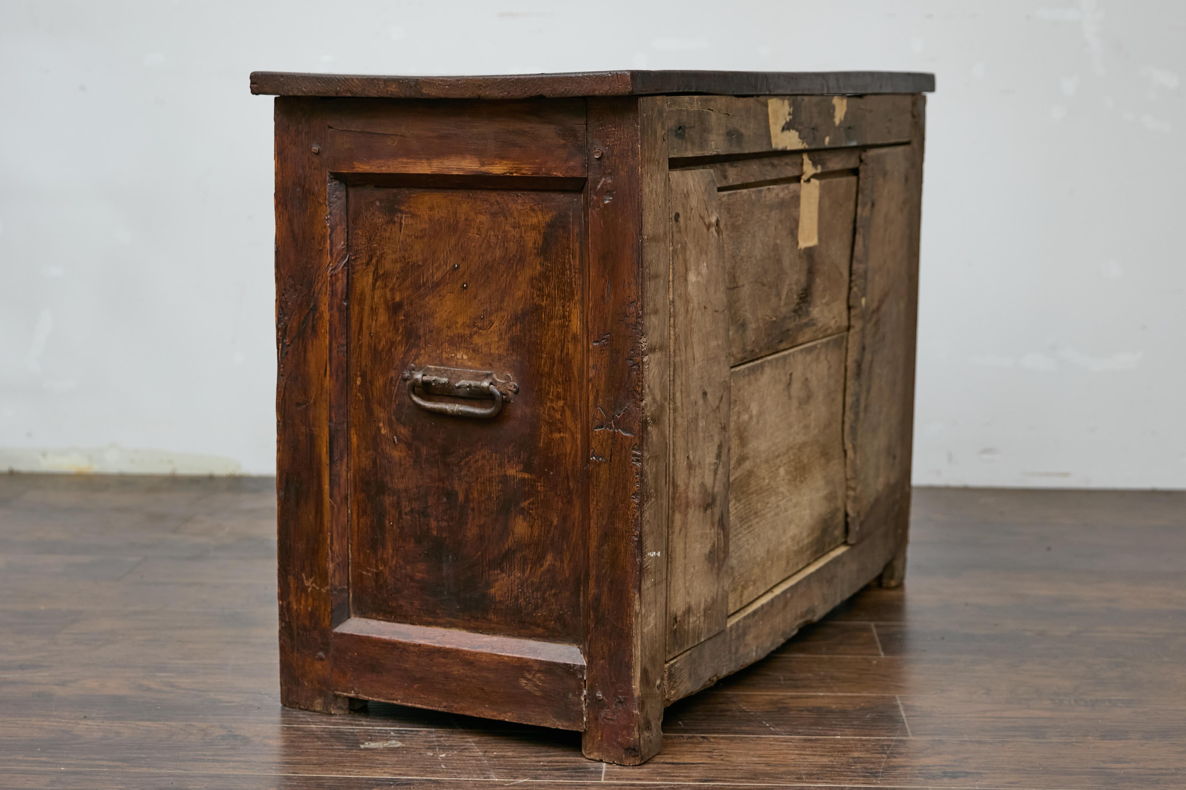 18th Century Spanish Colonial Geometric Front Sideboard with Drawers and Doors 4