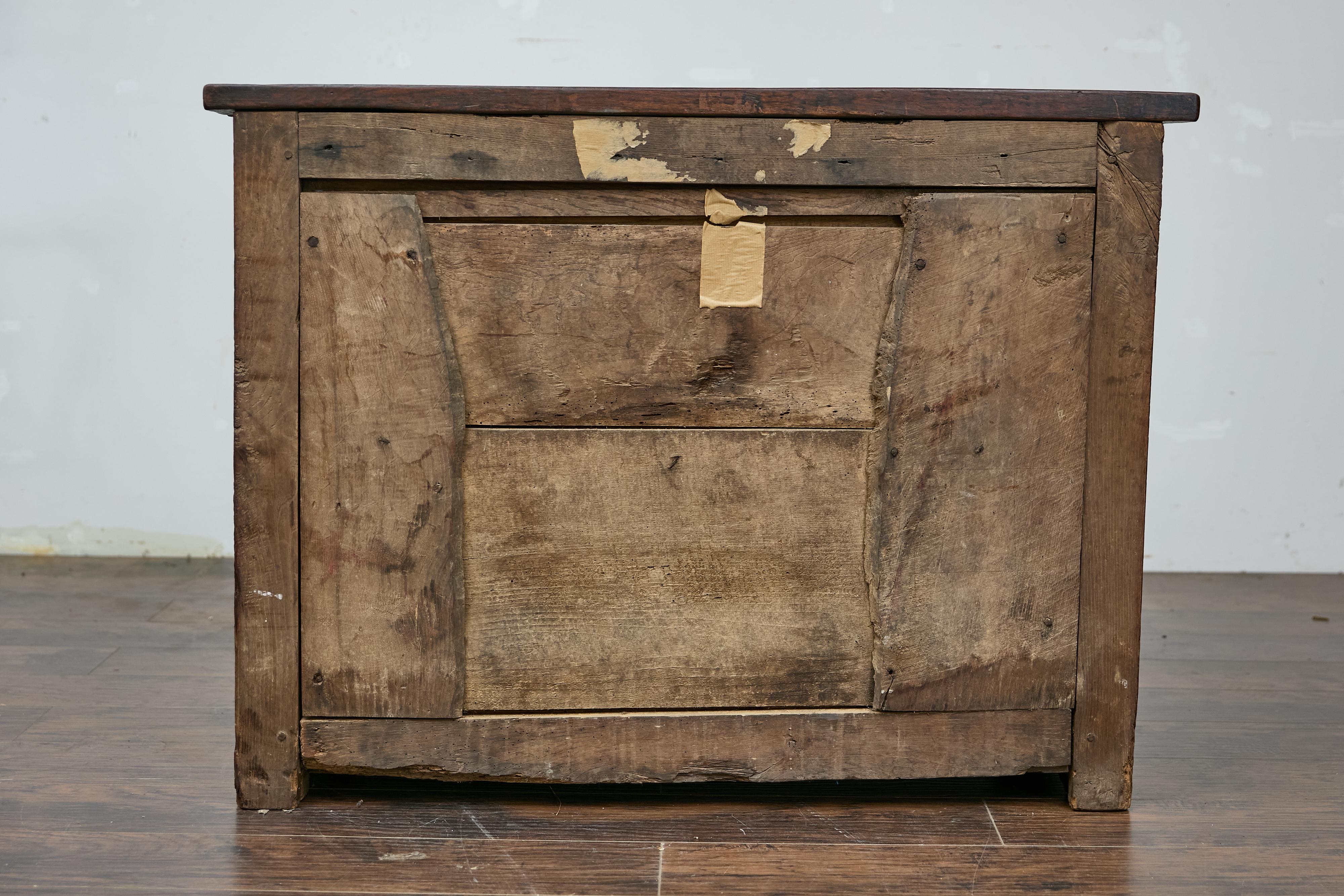 18th Century Spanish Colonial Geometric Front Sideboard with Drawers and Doors 3