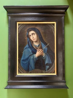 18th Century Spanish Colonial Mater Dolorosa (Our Lady of Sorrows) Oil Painting