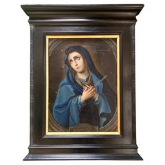 18th Century Spanish Colonial Mater Dolorosa (Our Lady of Sorrows) Oil Painting