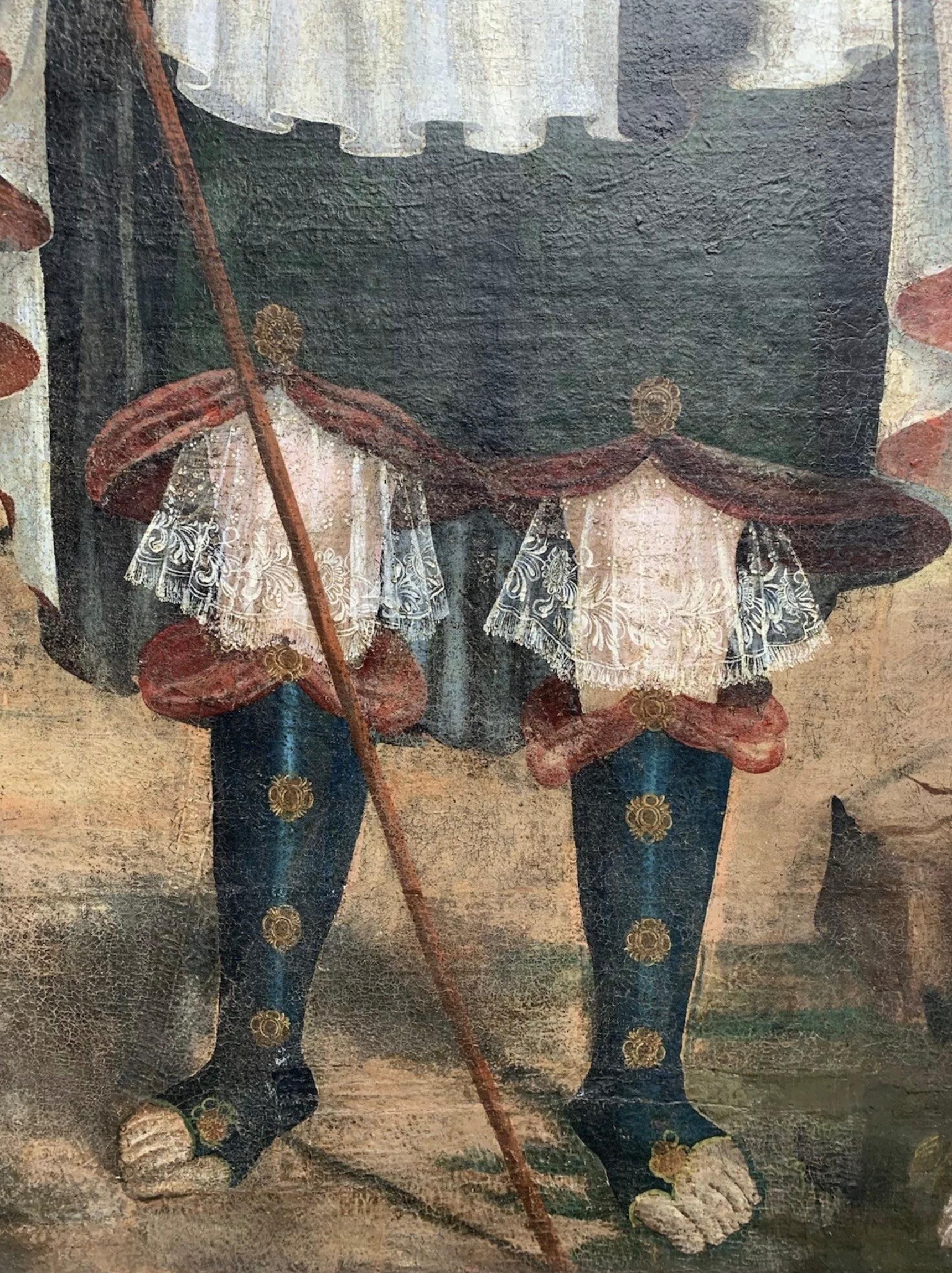 18th-century Spanish Colonial oil on canvas depicting Saint Raphael  Archangel In Good Condition For Sale In Rio De Janeiro, BR