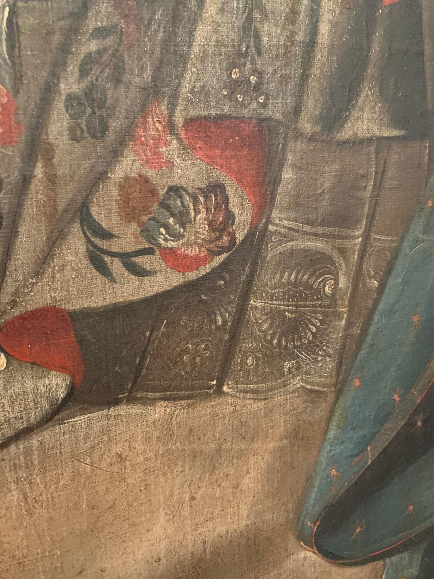 Siglo XVIII Óleo colonial español sobre lienzo MARÍA REINA DEL CIELO Lienzo en venta