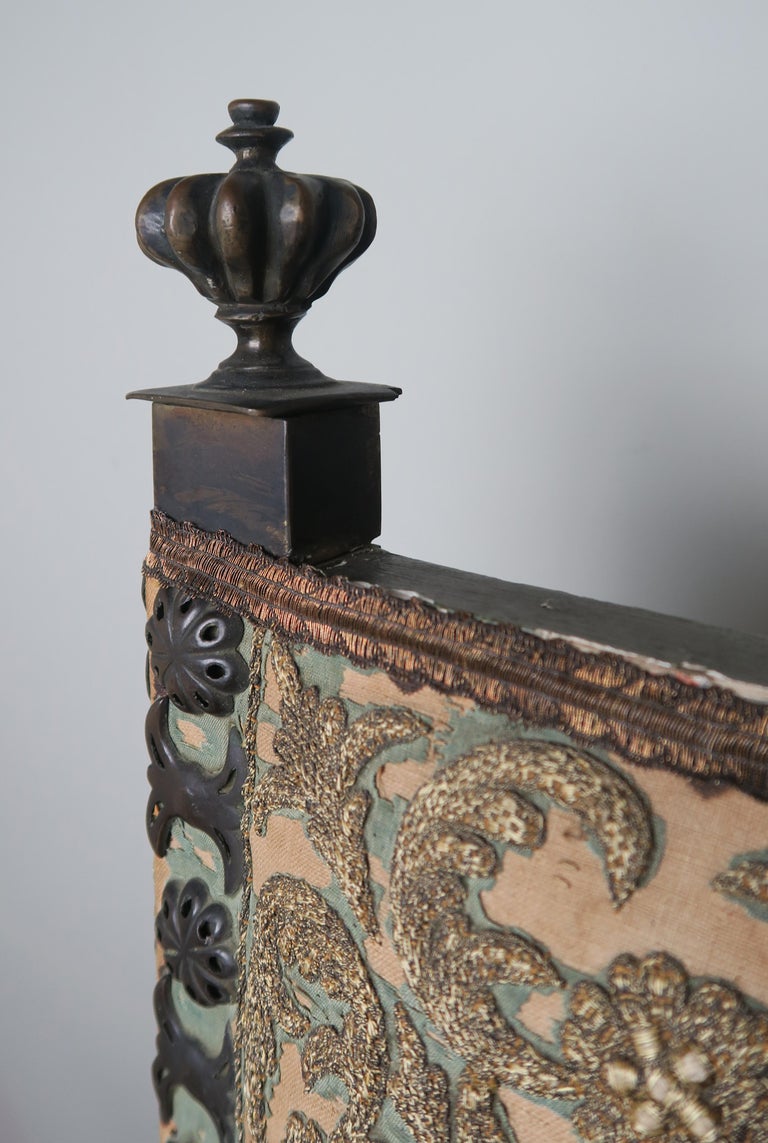 18th Century Spanish Colonial Painted Armchairs with Metallic ...