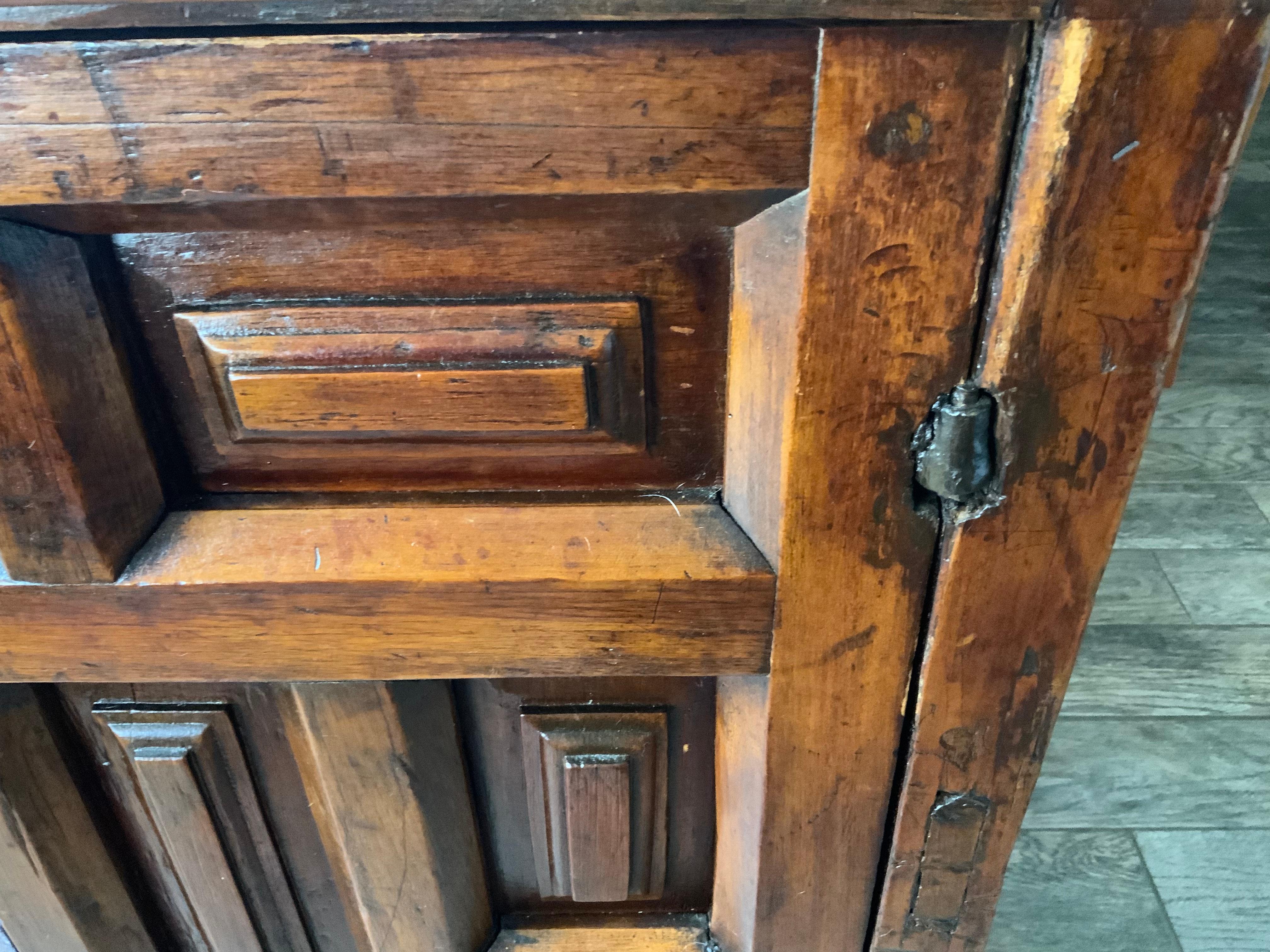 18th Century Spanish Colonial Paneled Cabinet For Sale 9