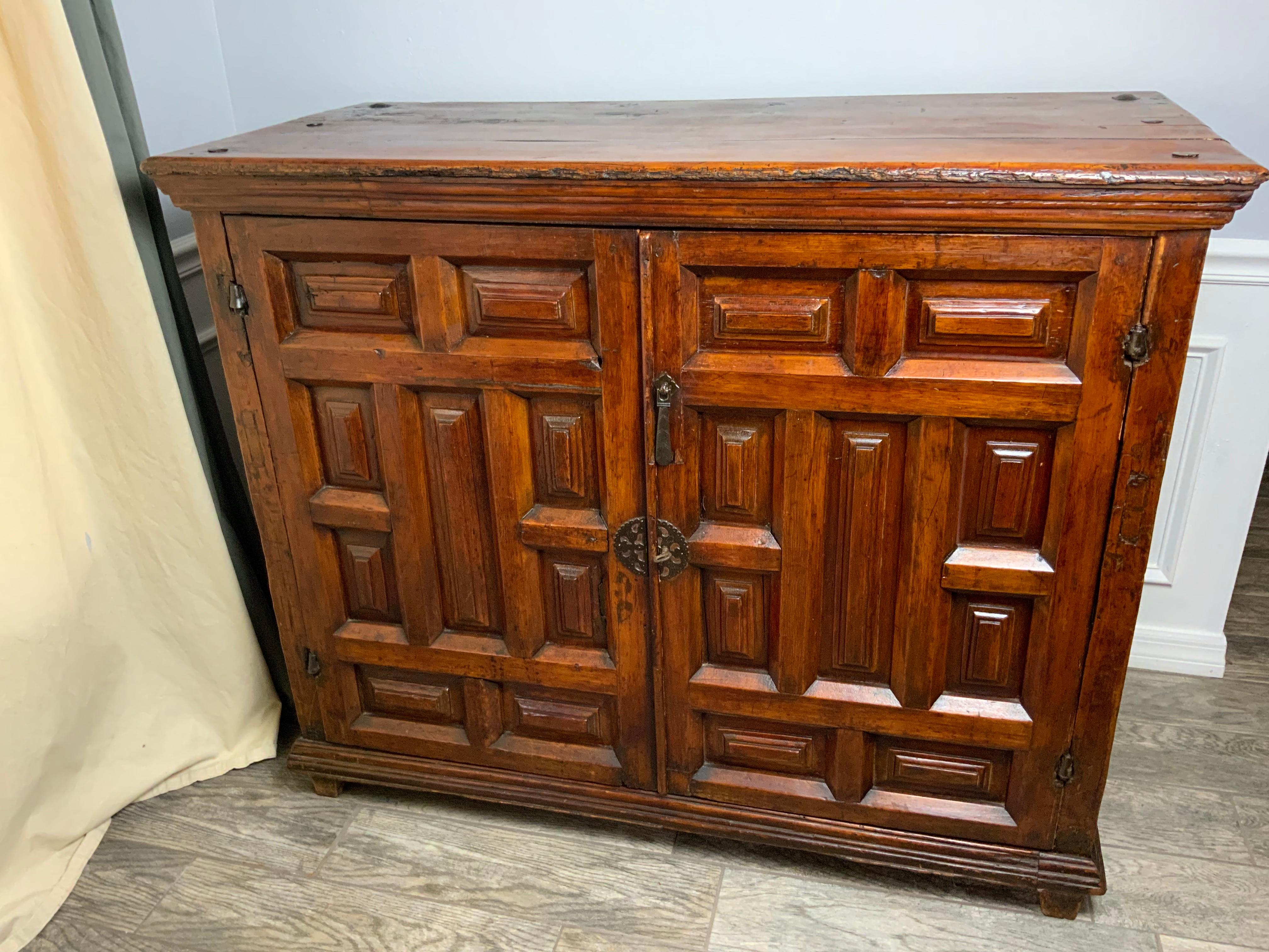 18th Century Spanish Colonial Paneled Cabinet For Sale 13