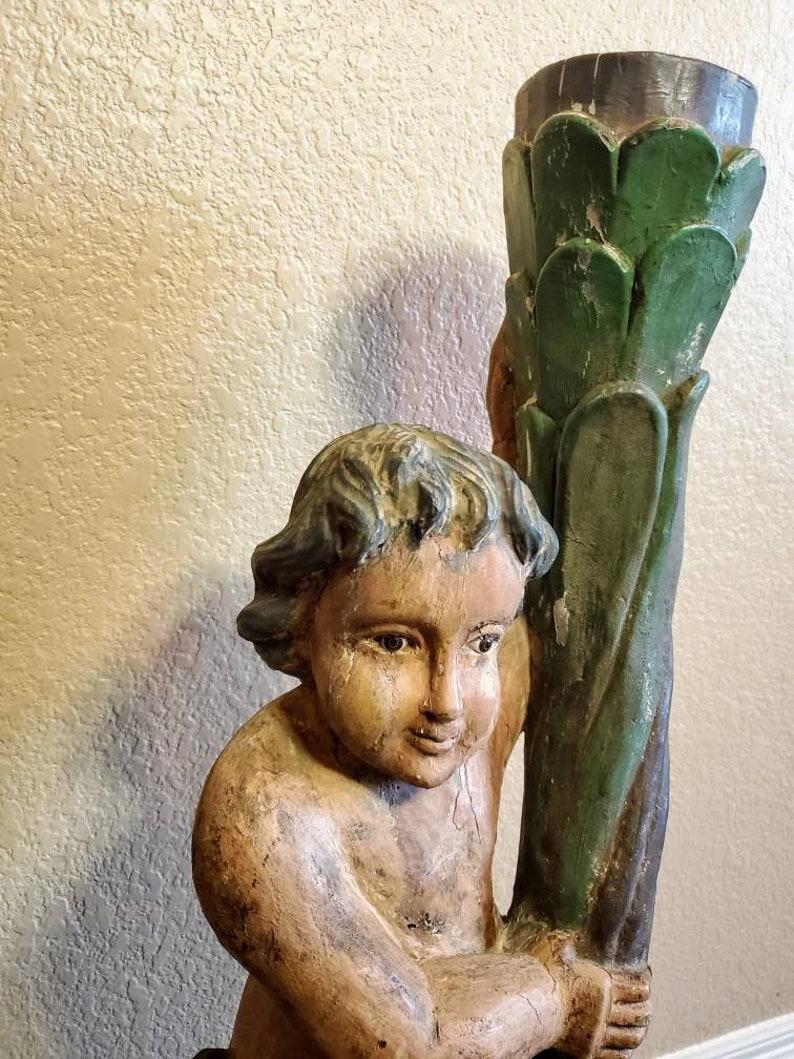 18th Century and Earlier 18th Century Spanish Colonial Putti Torchère For Sale