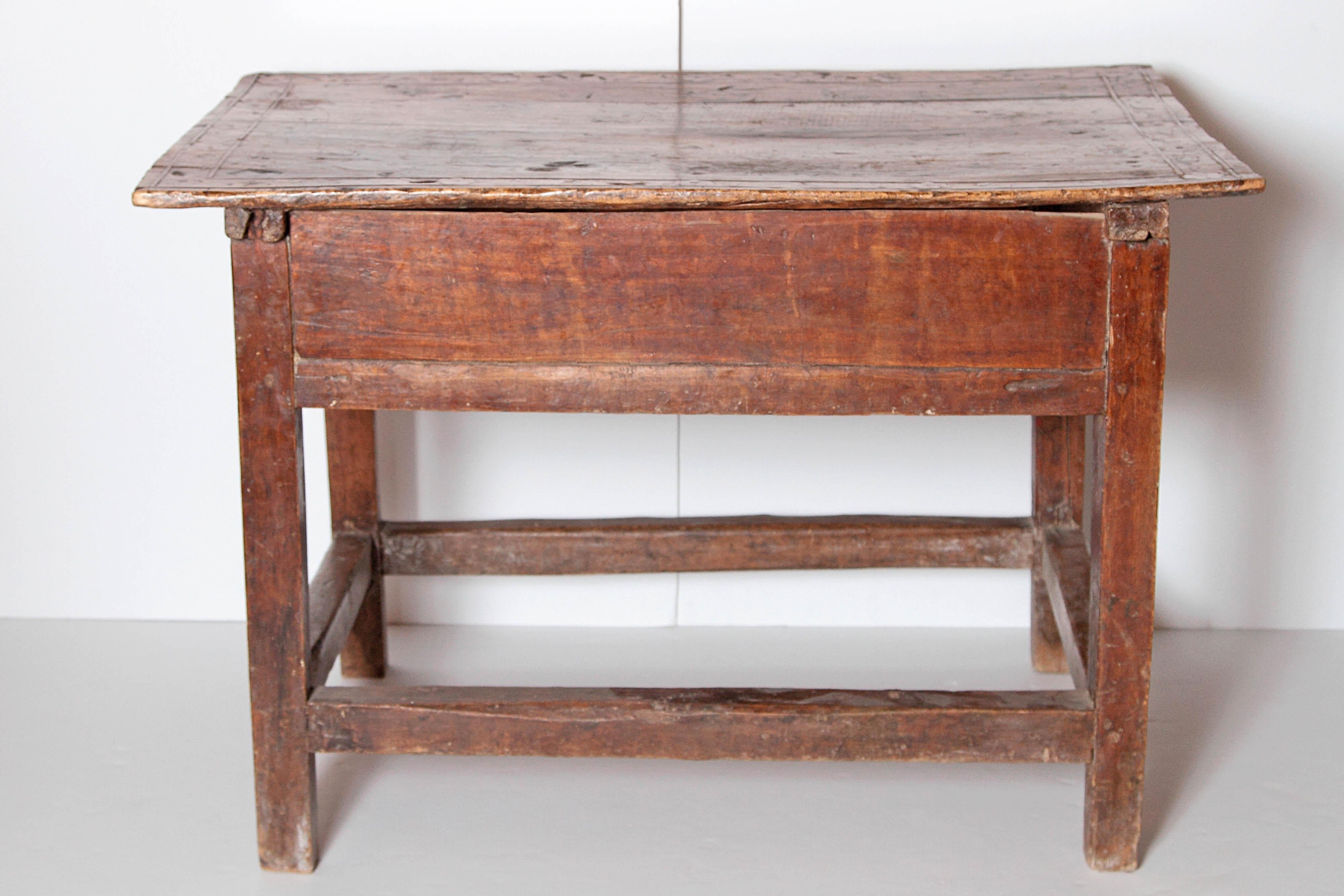 Wood 18th Century Spanish Colonial Table from Columbia