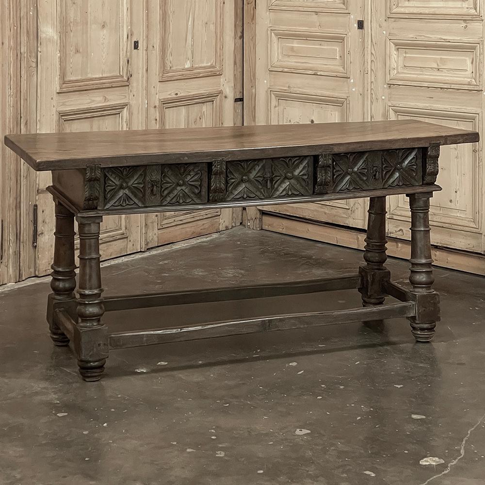 Hand-Carved 18th Century Spanish Colonial Walnut Console ~ Sofa Table