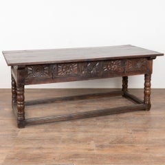 18th Century Spanish Console Table with Two Carved Drawers