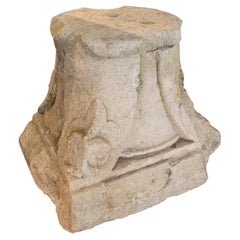18th Century Spanish Corinthian Hand-Carved Carble Capital