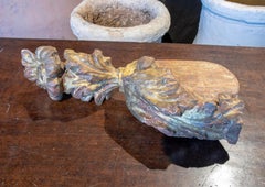 18th Century Spanish Decorative Finial Carved in Wood in the Shape of a Plant
