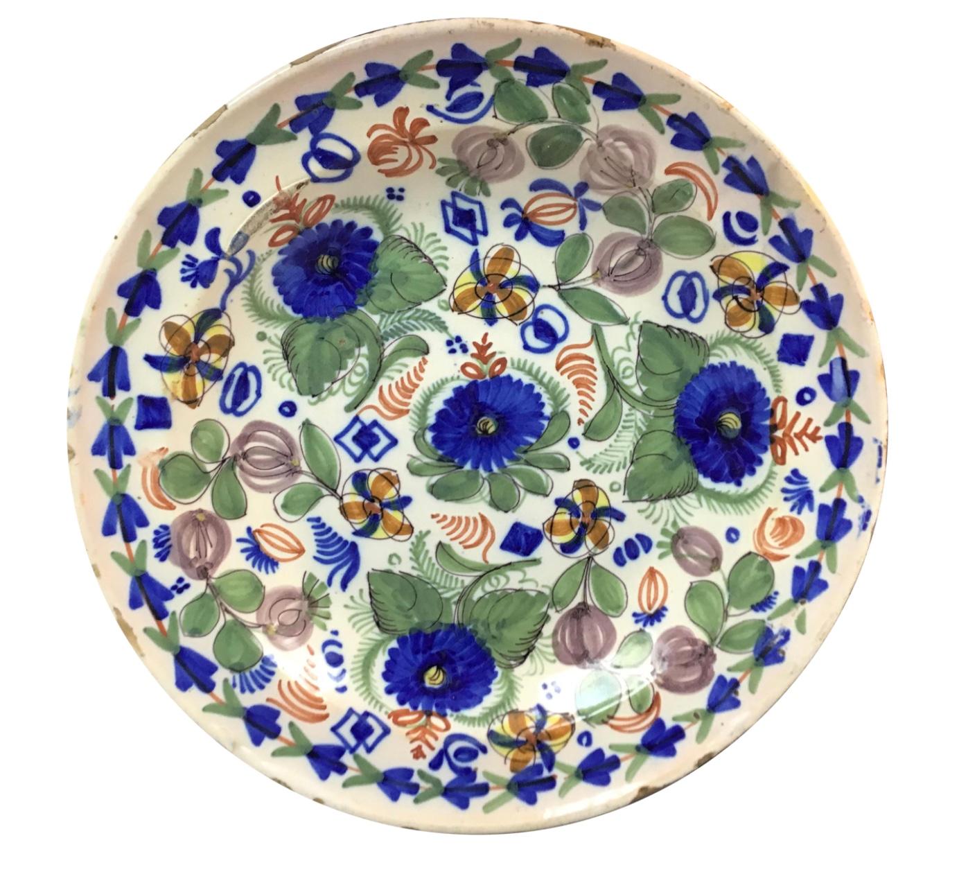 18th Century Spanish Delft Charger 1