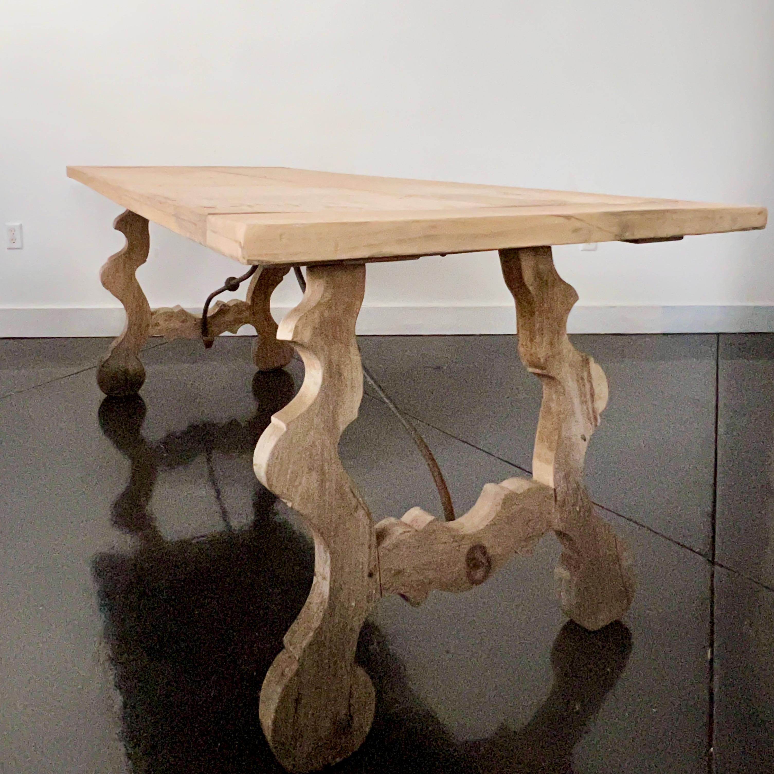 Hand-Carved 18th Century Spanish Dining Table For Sale