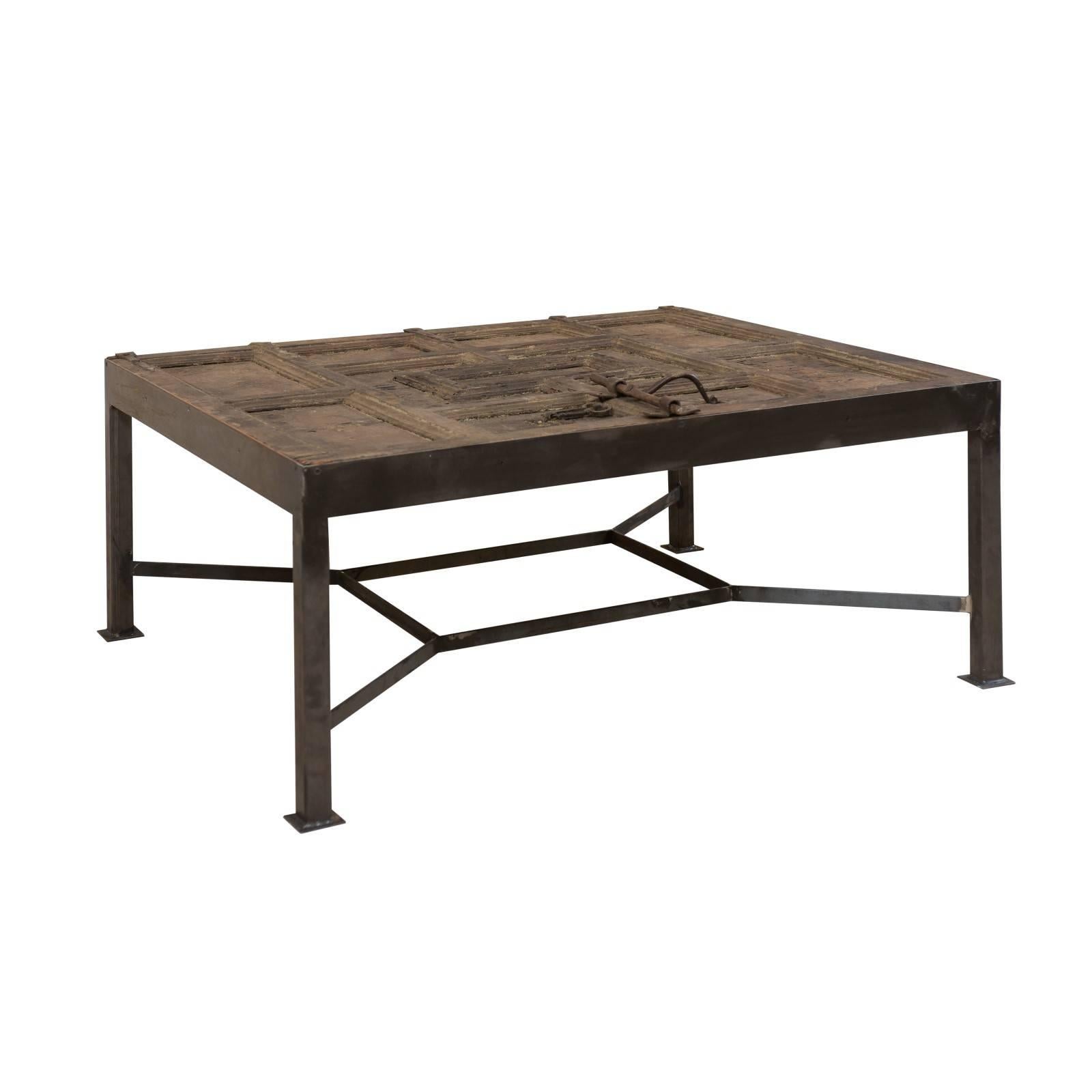 Unique 
Custom Designed Coffee Table w/ an 18th Century Spanish Door Top