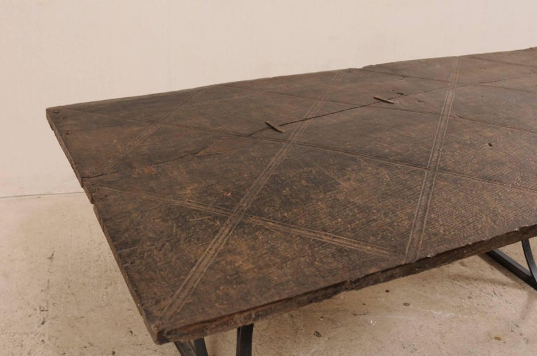 18th Century Spanish Door Made Custom Desk Or Table With Iron